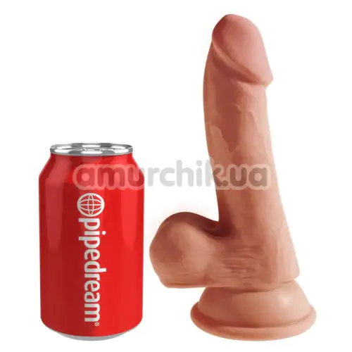 Фаллоимитатор King Cock Plus 6.5 Triple Density Cock With Balls, светло-коричневый