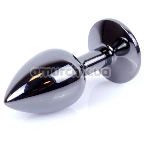 Анальная пробка со светло-розовым кристаллом Exclusivity Jewellery Dark Silver Plug, серебряная