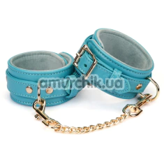 Фиксаторы для ног Liebe Seele Siren's Cove Lamb Leather Ankle Cuffs With Velvet Lining, голубые - Фото №1