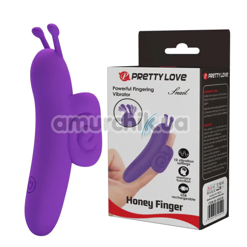 Вібратор на палець Pretty Love Snail Honey Finger, фіолетовий