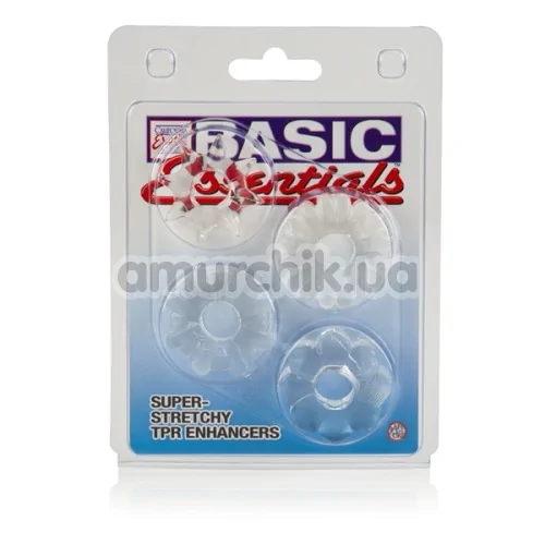 Набор эрекционных колец Basic Essentials прозрачный, 4 шт