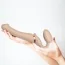 Безремневой страпон с вибрацией Strap-On-Me Vibrating Bendable Strap-On M, телесный - Фото №8