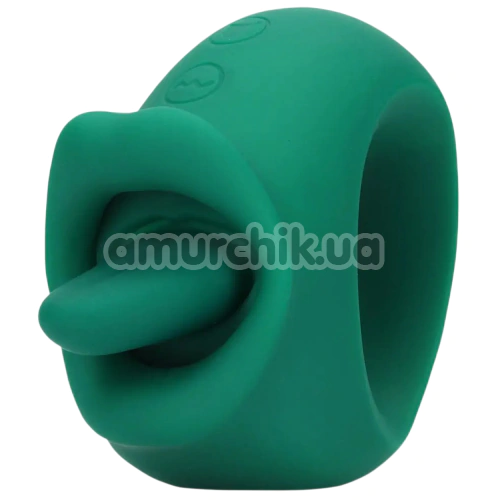 Симулятор орального секса для женщин с вибрацией Loveline Licking And Vibrating Clitoral Stimulator, зеленый - Фото №1