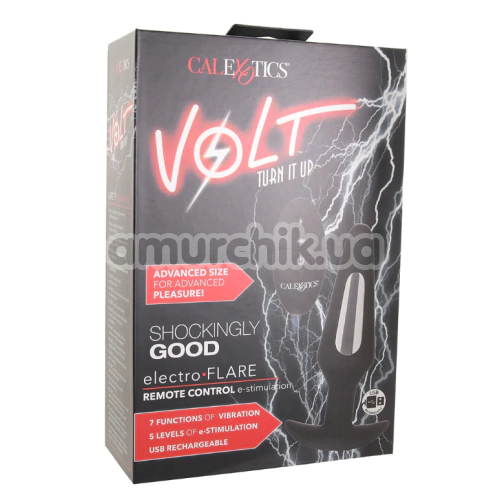 Анальна пробка з вібрацією та електростимуляцією Volt Electro-Flare, чорна