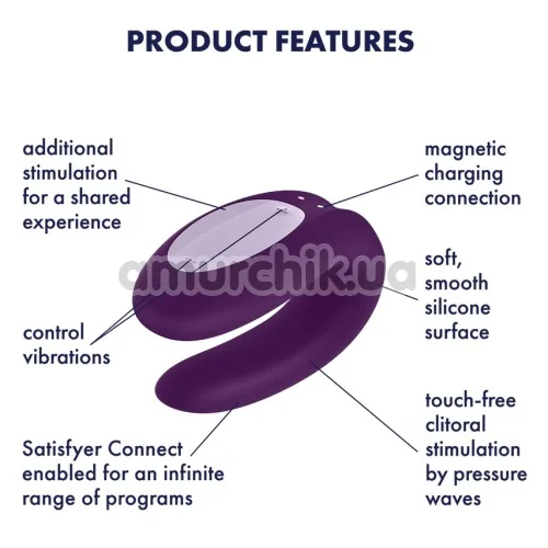 Вибратор Satisfyer Double Joy Partner Vibrator, фиолетовый