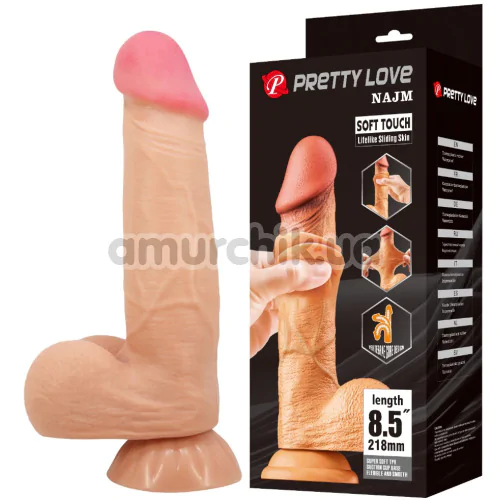Фалоімітатор Pretty Love Sliding Skin Najm 8.5, тілесний