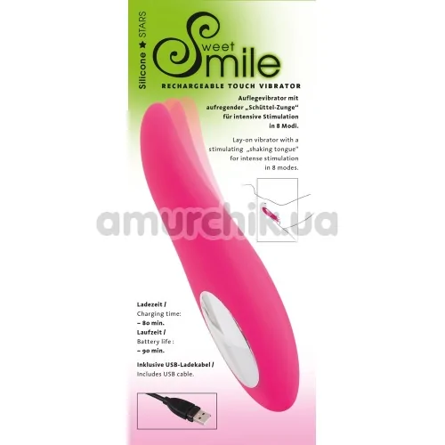 Кліторальний вібратор Smile Shaking Tongue, рожевий