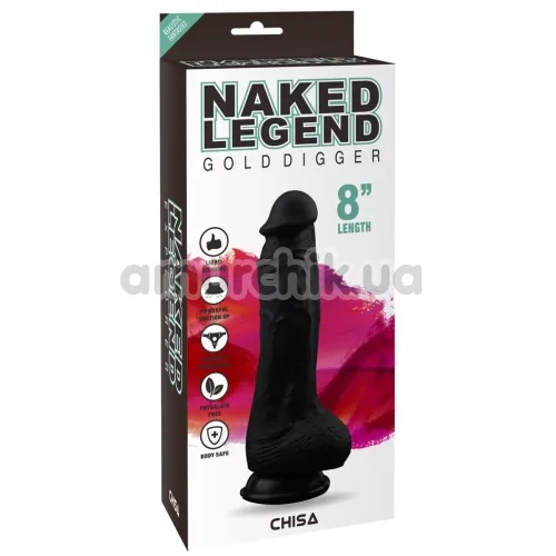 Фаллоимитатор Naked Legend Gold Digger, черный