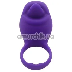 Віброкільце Silicone Love Ring Tongue, фіолетове - Фото №1