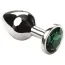Анальна пробка із зеленим кристалом SWAROVSKI Silver Emerald Middle, срібна