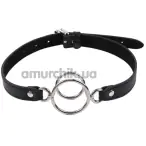 Кляп-кільце DS Fetish Double Metal Gag, чорний - Фото №1