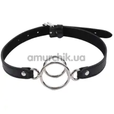 Кляп-кольцо DS Fetish Double Metal Gag, черный - Фото №1