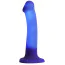 Фалоімітатор з підсвіткою Strap-On-Me Glow-LED Dildo M, синьо-фіолетовий - Фото №1