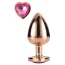 Анальна пробка з рожевим кристалом Gleaming Love Gold Plug Heart S, золота - Фото №3