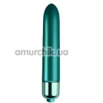 Клиторальный вибратор Rocks-Off RO-90mm Touch Of Velvet, бирюзовый - Фото №1