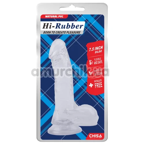 Фаллоимитатор Hi-Rubber Born To Create Pleasure 7.5, прозрачный