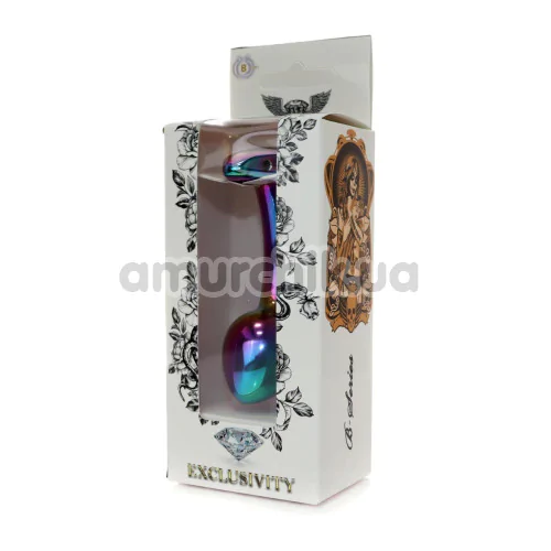 Анальная пробка Exclusivity Jewellery Multicolour Curved Plug M, радужная