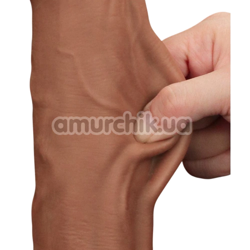 Фаллоимитатор Sliding-Skin Dual Layer Dong 11.5, коричневый