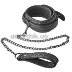 Нашийник з довгим повідцем Blaze Luxury Fetish Collar and Leash 21947, чорний - Фото №1