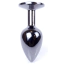 Анальна пробка із чорним кристалом Exclusivity Jewellery Dark Silver Plug, срібна - Фото №3