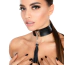 Ошейник с поводком Kinky Diva Collar Me! Teasing Tassel Collar, черно-серебряный - Фото №2