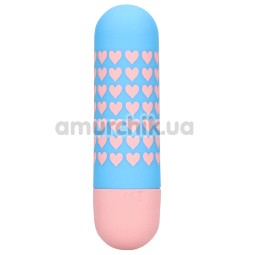 Кліторальний вібратор Shots S-Line Sweet Vibrating Pussy Bullets Heart To Get, блакитний