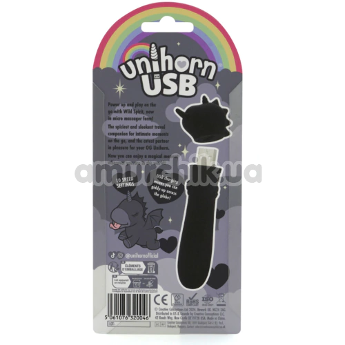 Кліторальний вібратор Unihorn Usb Wild Spirit, чорний