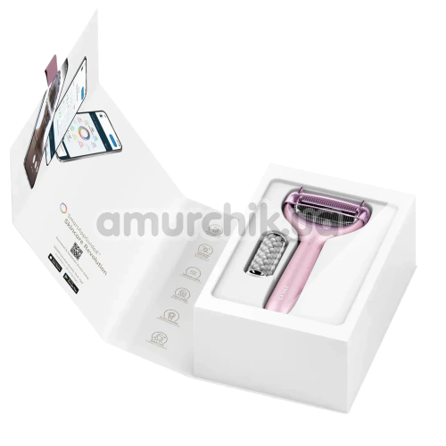 Масажер-ролер для обличчя та тіла з мікроголками Geske MicroNeedle Face & Body Roller 8 in 1, світло-рожевий