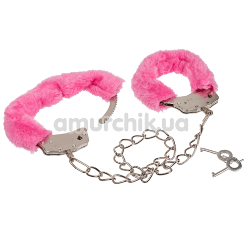 Фиксаторы для ног Furry Leg Cuffs 65 cm, розовые