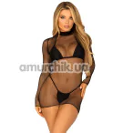 Платье-сетка Leg Avenue Anything But Basic Fishnet Dress, черное - Фото №1