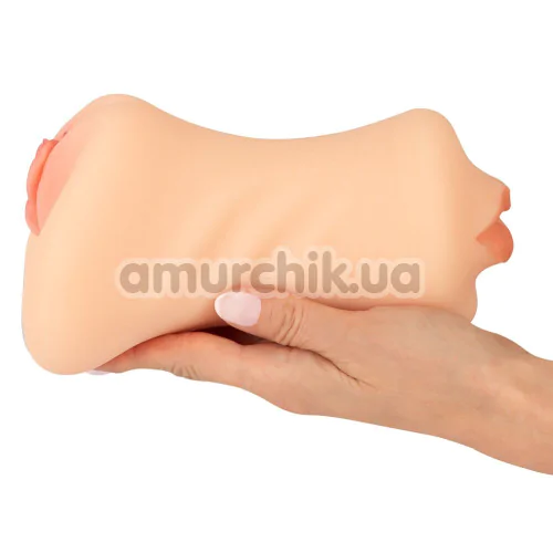Мастурбатор Nature Skin Mouth, Vagina & Ass, телесный
