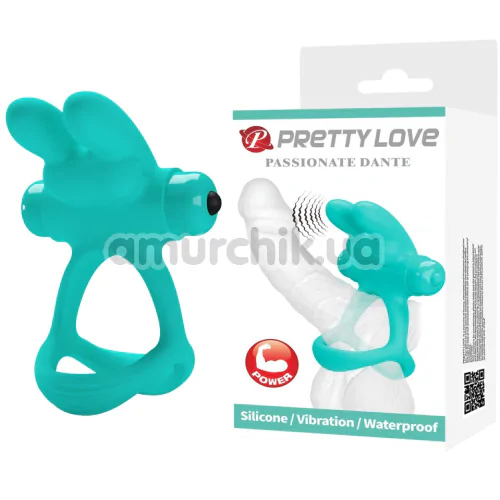 Виброкольцо для члена Pretty Love Passionate Dante, бирюзовое