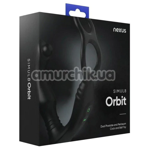 Вибростимулятор простаты с эрекционным кольцом Nexus Simul8 Orbit Edition, черный