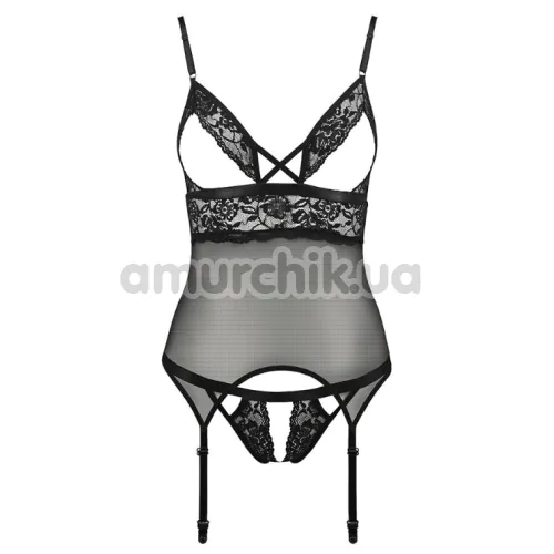 Комплект Passion Free Your Senses Diabolina Corset, черный: корсет + трусики