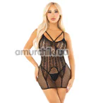 Сукня Leg Avenue Heart Net Mini Dress, чорна - Фото №1