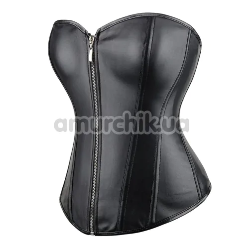 Корсет Star Night Sexy Leather Zipper Corset, черный