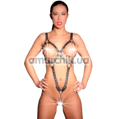 Портупея Zado Fetish Leather Harness With A Vaginal Hook, черная - Фото №1