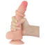 Фаллоимитатор Sliding-Skin Dual Layer Dong 7.5 с изогнутым стволом, телесный - Фото №7