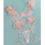 Комплект Star Night Sensual Feather & Chains, розовый: бюстгальтер + трусики-стринги + пояс для чулок + гартеры - Фото №17