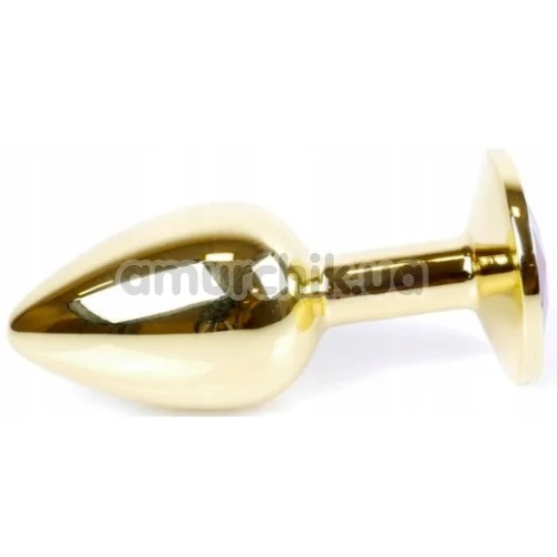 Анальная пробка с прозрачным кристаллом Exclusivity Jewellery Gold Plug, золотая