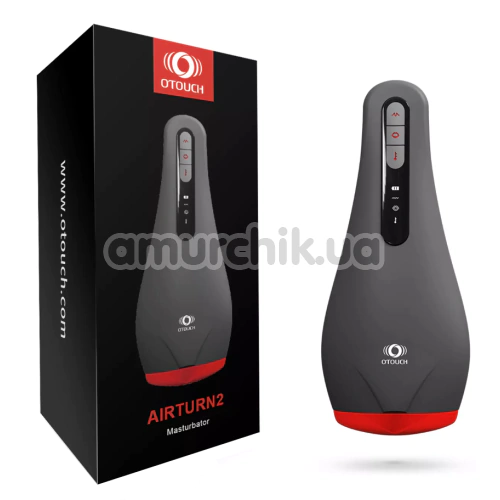 Мастурбатор с вибрацией, функцией всасывания и подогревом Otouch Airturn2 Masturbator, черный