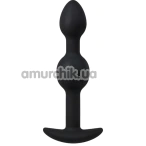 Анальная пробка Alume Silicone Two Ball Plug M, черная - Фото №1