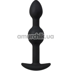Анальна пробка Alume Silicone Two Ball Plug M, чорна - Фото №1