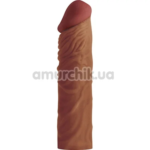 Насадка - удлинитель пениса Lovetoy Pleasure X-Tender Series LV1052, коричневая - Фото №1