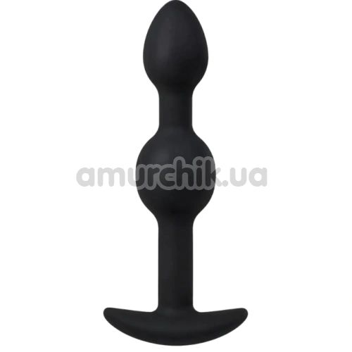 Анальная пробка Alume Silicone Two Ball Plug M, черная