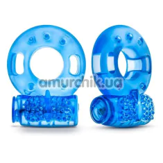 Набір віброкілець для члена Stay Hard Vibrating Cock Rings, синій - Фото №1