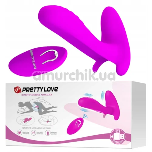 Вібратор для клітора і точки G Pretty Love Remote Control Massager, фіолетовий