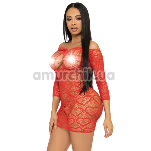 Сукня Leg Avenue Modern Love Heart Net Dress, червона