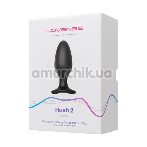 Анальна пробка з вібрацією Lovense Hush 2 L, чорна