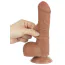 Фаллоимитатор Sliding-Skin Dual Layer Dong 7 с закрытой головкой, светло-коричневый - Фото №6